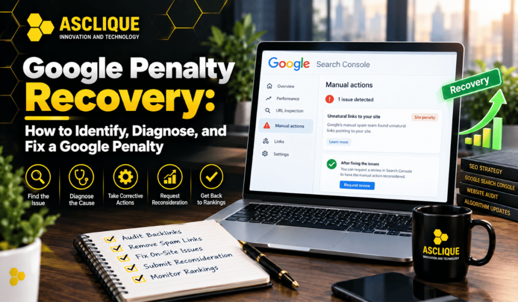 Google penalty recovery guide — steps to fix manual actions and algorithmic impacts.