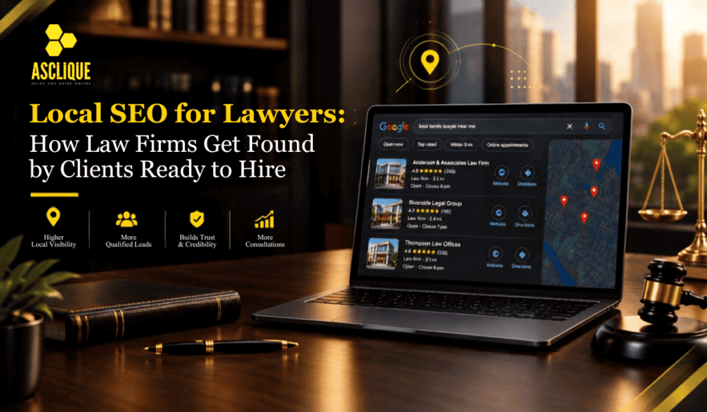 Local SEO for lawyers — optimizing law firm visibility in Google search results and the local map pack.