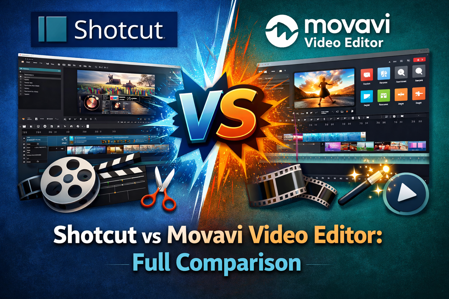 Comparison Video Maker Shotcut vs Movavi Video Editor: Full Comparison